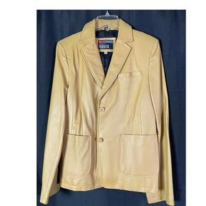 Ravix mustard yellow leather jacket